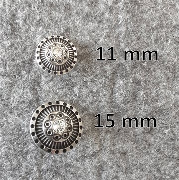 Metal knap med "diamant" 14180 15 mm